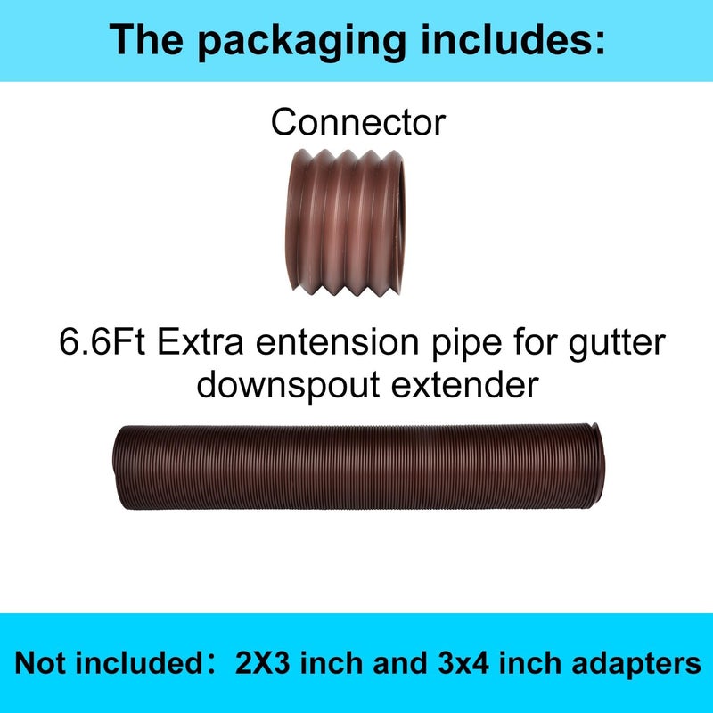 POLARDAYS 6.6ft Extra Flexible Pipe for 3 inches Downspout Extender Pipe, Inside Diameter 2.6 inches and Outside Diameter 3 inches,Drain Downspout Extender,Gutter Connector Rainwater Drainage - Image 4